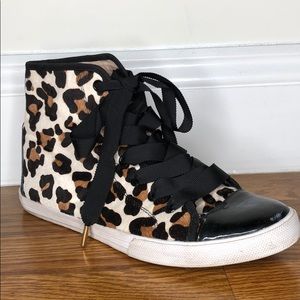 Kate Spade Pony Hair Cheetah canvas high top